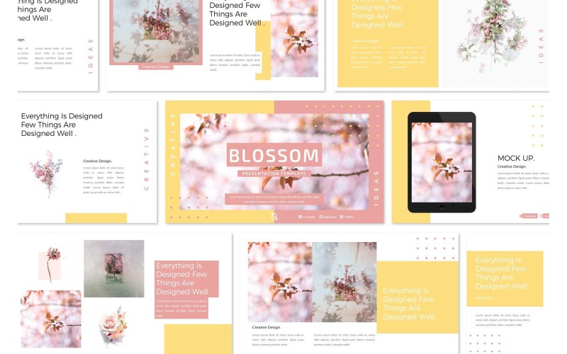 Blommor Multipurpose PowerPoint-mall