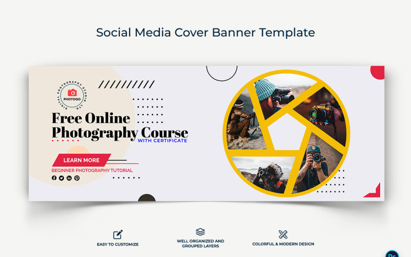 Fotografia Facebook Cover Banner Design Template-10