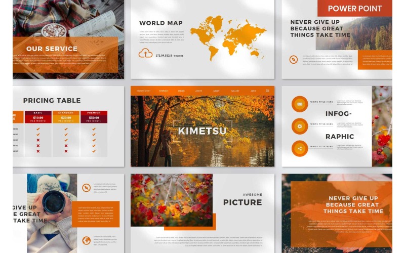 Herbstliche Mehrzweck-PowerPoint-Vorlage - TemplateMonster