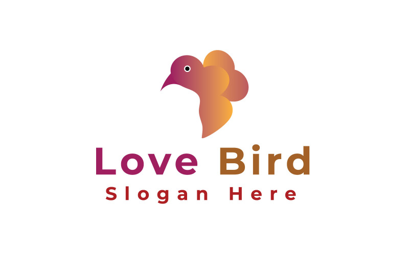 Sjabloon voor modern liefdesvogel-logo