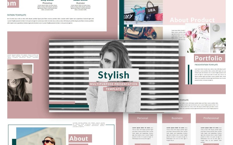 Stilvolle Mehrzweck-PowerPoint-Vorlage - TemplateMonster