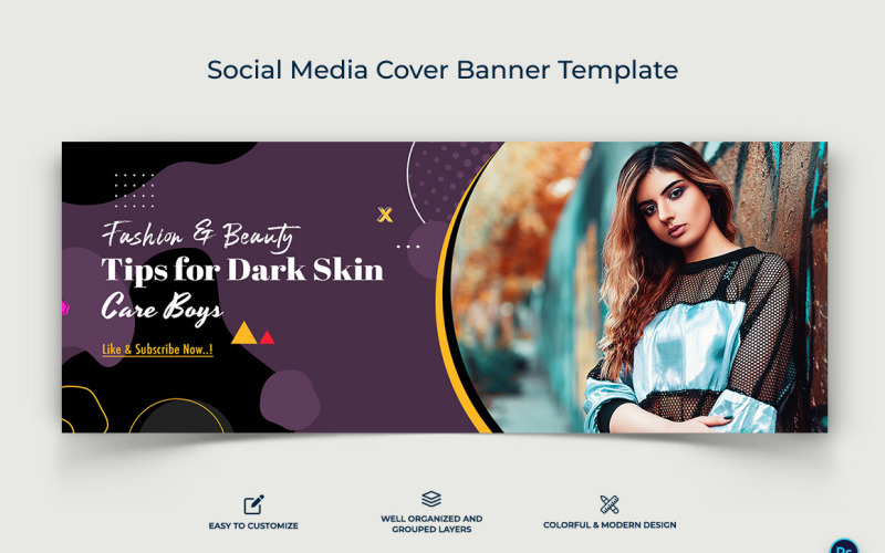 Conseils de beauté Modèle de conception de bannière de couverture Facebook-20