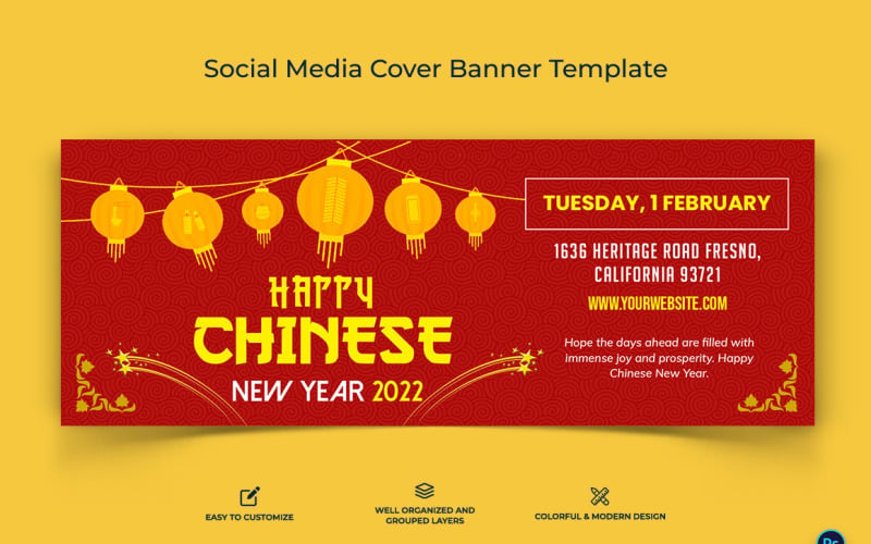 Chinese New Year Facebook Cover Banner Design Template-13
