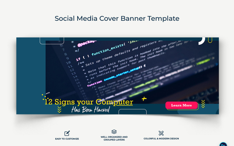 Computertricks und Hacking Facebook Cover Banner Design Template-10