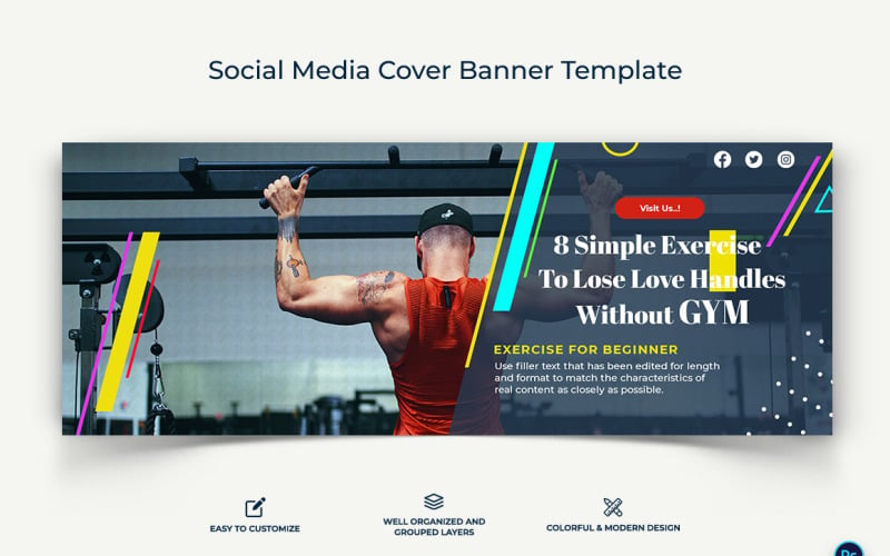 Fitness Facebook Cover Banner Design Template-05