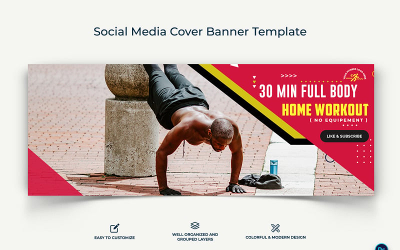 Fitness Facebook Cover Banner Design Template-09