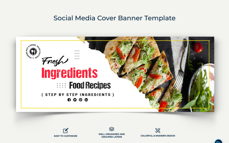 Yemek ve Restoran Facebook Kapak Banner Tasarım Şablonu-15