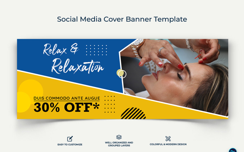 Spa and Salon Facebook Cover Banner Design Template-04