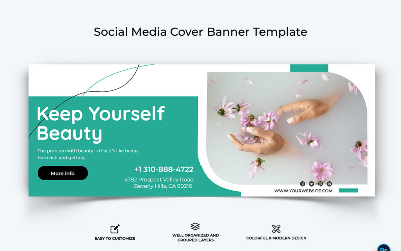 Spa and Salon Facebook Cover Banner Design Template-16