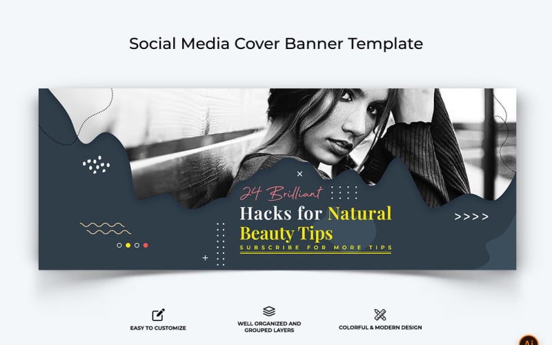 Beauty Tips Facebook Cover Banner Design-07 - TemplateMonster