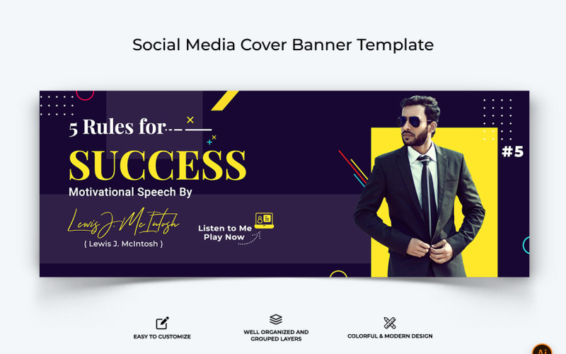 Бизнес-услуги Дизайн обложки Facebook-баннера-11