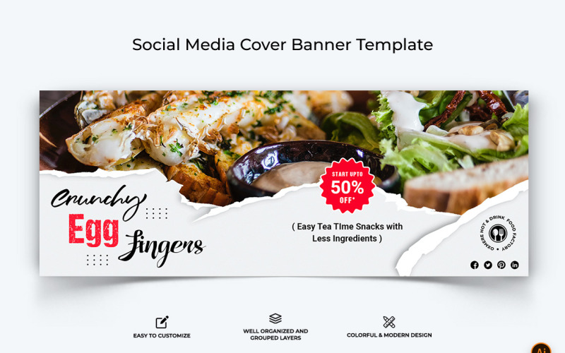 Mat och restaurang Facebook Cover Banner Design-10