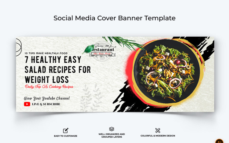 Mat och restaurang Facebook Cover Banner Design-31