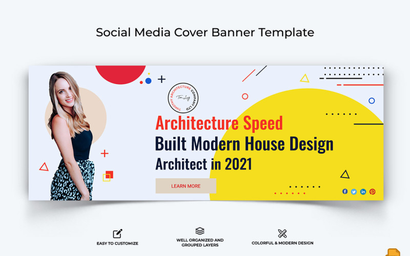 Architektur Facebook-Cover-Banner-Design-Vorlage-009