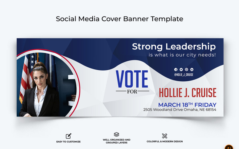 Politisk kampanj Facebook Cover Banner Design-14