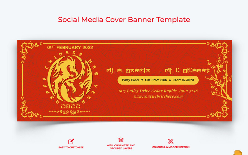Elegant Chinese New Year Banner Template For Facebook Timeline