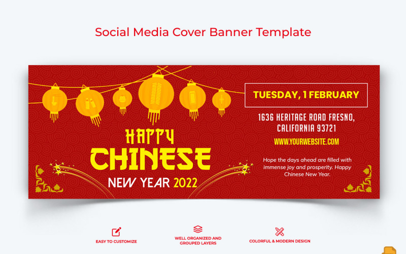 Китайський Новий рік дизайн банера для обкладинки Facebook-013