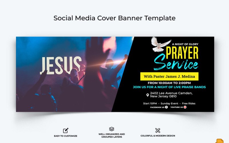 Церковная речь Facebook Дизайн обложки баннера-018