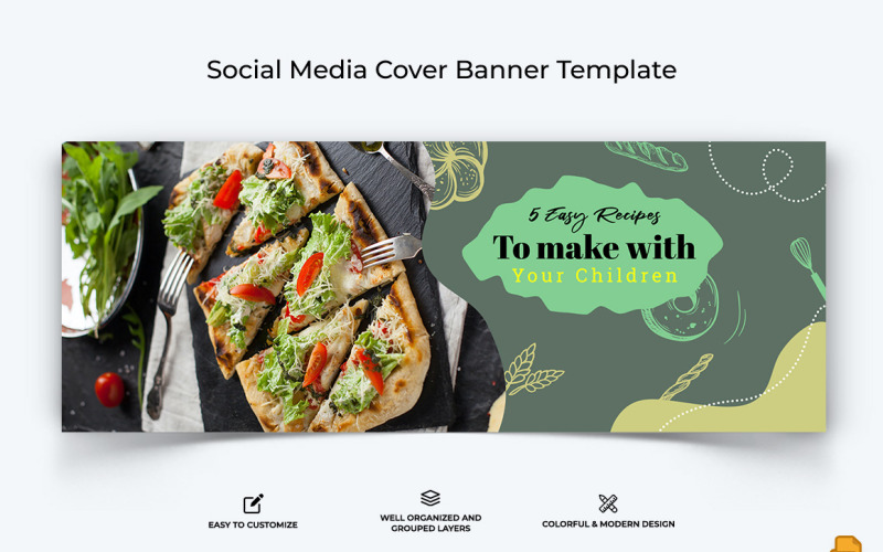 Diseño de banner de portada de Facebook de comida y restaurante-021