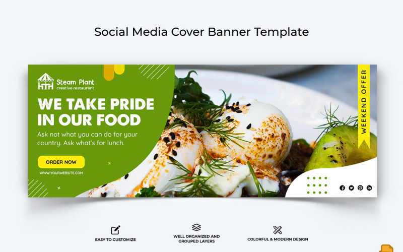 Restaurant en eten Facebook Cover Banner Design-009