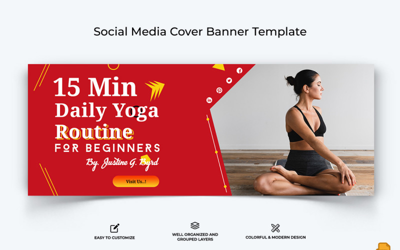 Design de Banner de Capa de Facebook de Yoga e Meditação-001