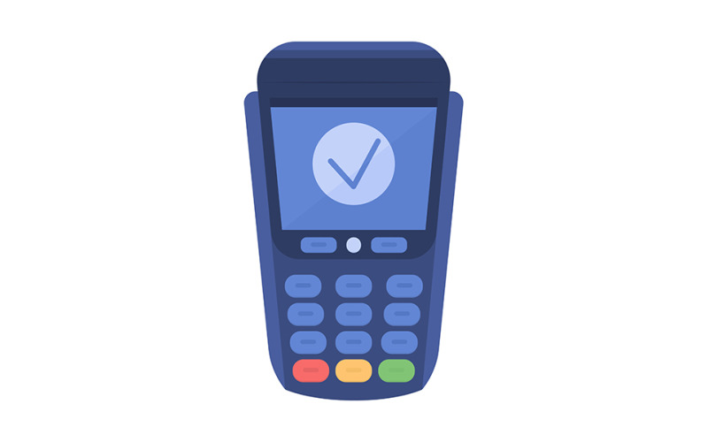 NFC terminali yarı düz renk vektör nesnesi
