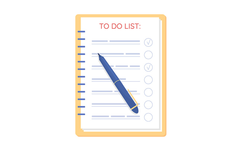 Notitieblok openen met plannen semi-egale kleur vectorobject