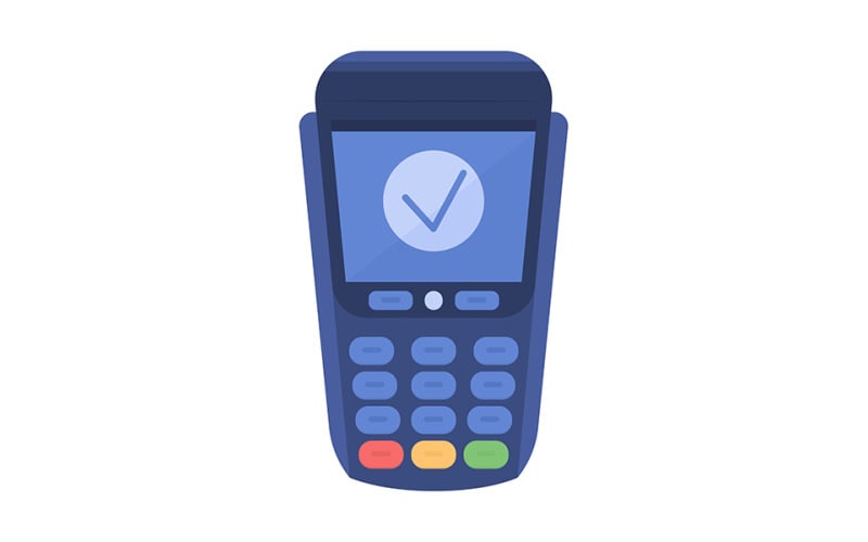 Oggetto vettore colore semi piatto terminale NFC