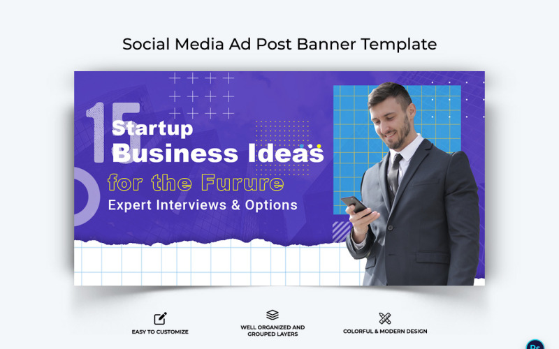 Бизнес-сервис Facebook Ad Banner Design Template-14