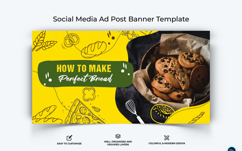 Еда и ресторан Дизайн рекламного баннера Facebook Template-03