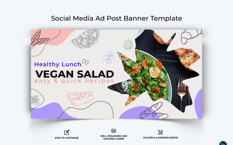 Food and Restaurant Facebook Ad Banner Design Template-02