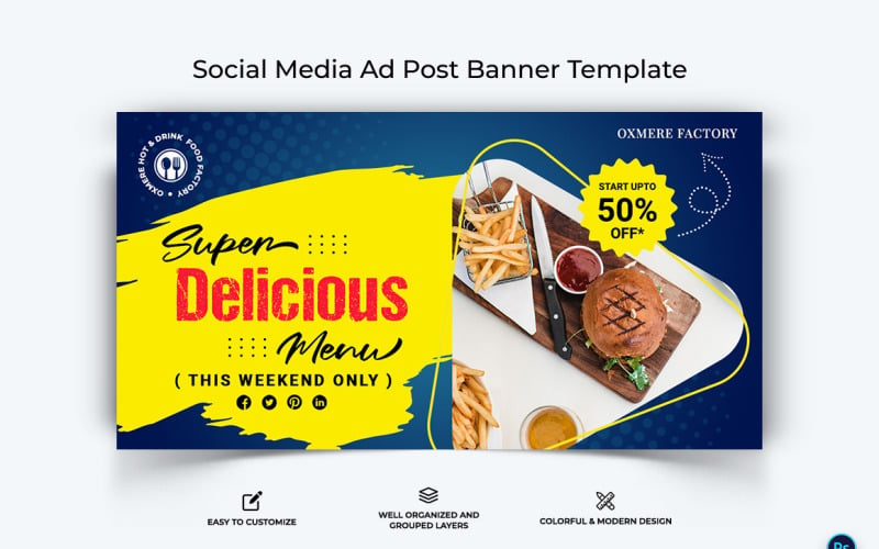 Food and Restaurant Facebook Ad Banner Design Template-17
