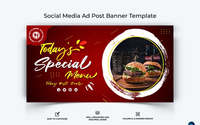 Food and Restaurant Facebook Ad Banner Design Template-18