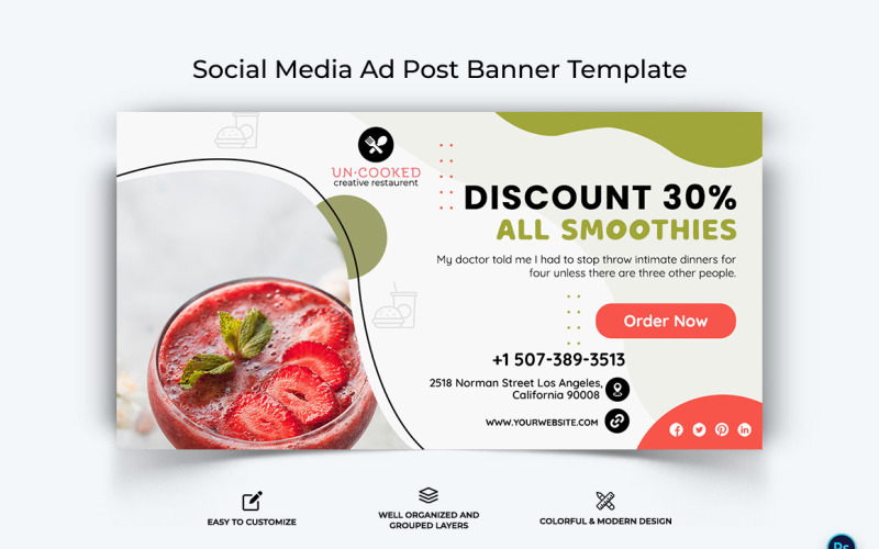 Food and Restaurant Facebook Ad Banner Design Template-50
