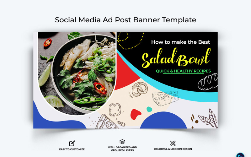 Modello di progettazione banner pubblicitario di Facebook per cibo e ristoranti-06
