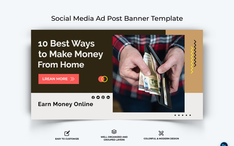 Online Money Earnings Facebook Ad Banner Design Template-02