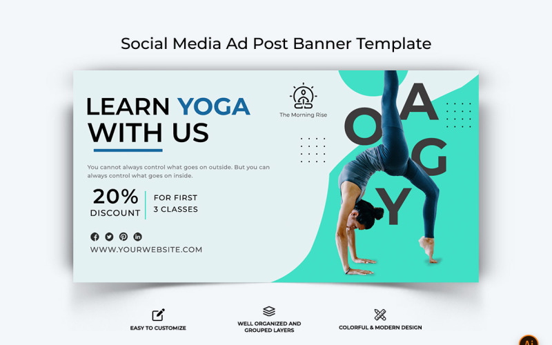 Conception de bannières publicitaires Facebook pour le yoga et la méditation-22
