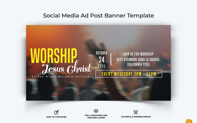 Церковная речь Facebook Ad Banner Design-015
