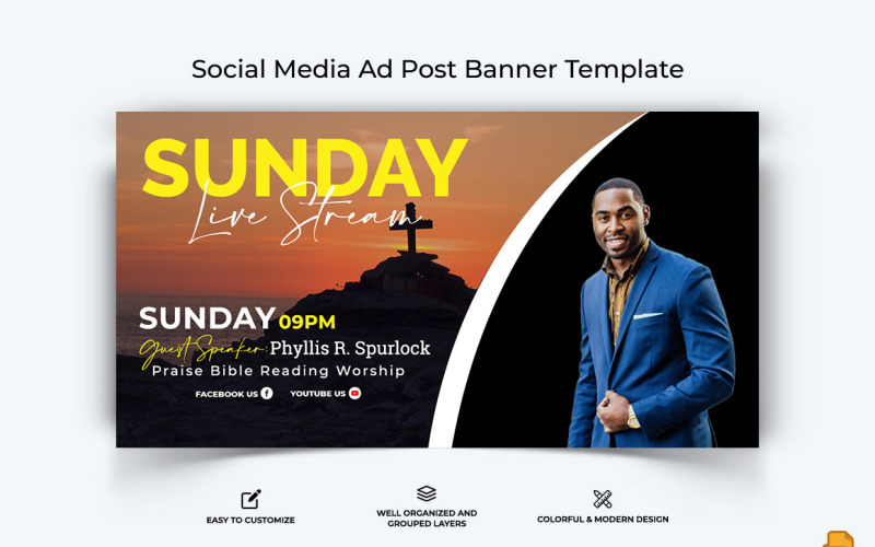 Církevní řeč Návrh reklamního banneru na Facebooku-021