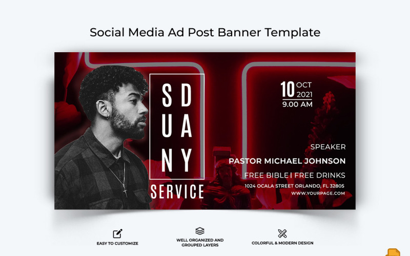 Discurso de la iglesia Facebook Ad Banner Design-039