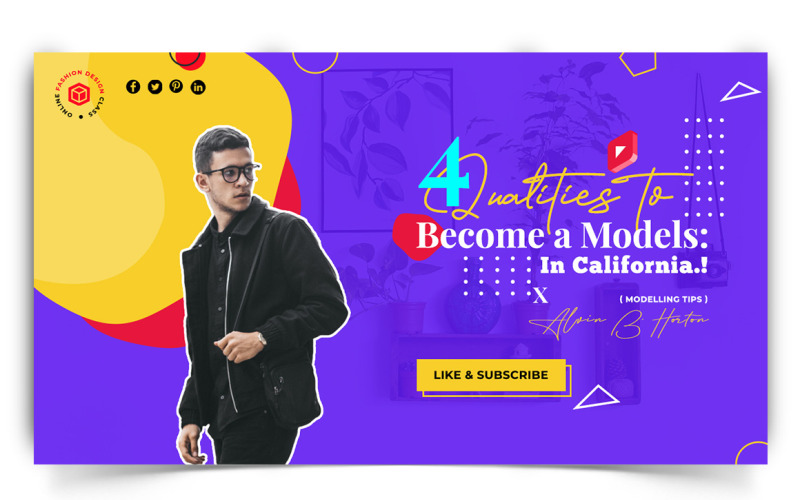 Fashion YouTube Thumbnail Design Template-14
