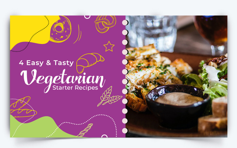 Food and Restaurant YouTube Thumbnail Design Template-30