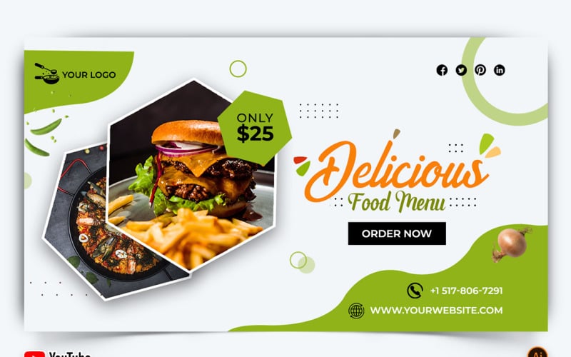 Food and Restaurant YouTube Thumbnail Design -36
