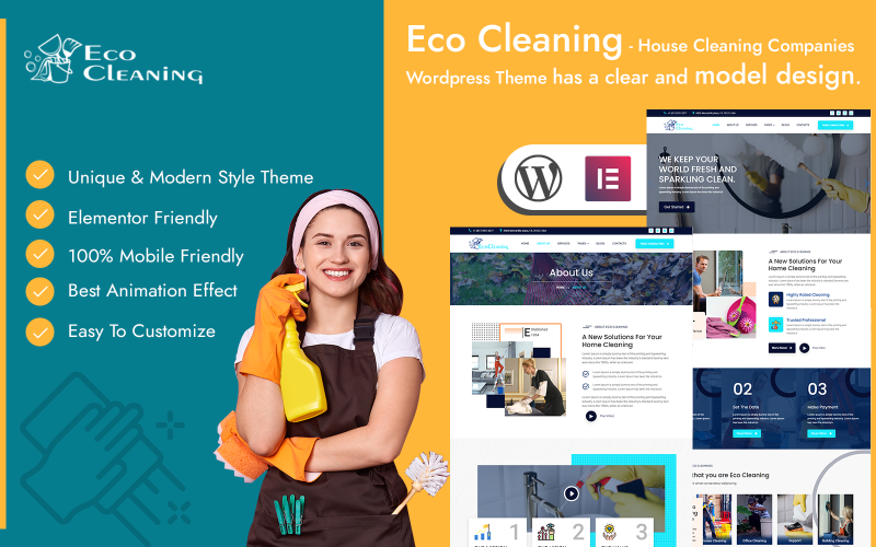 Eco Cleaning - Städföretag Wordpress Tema