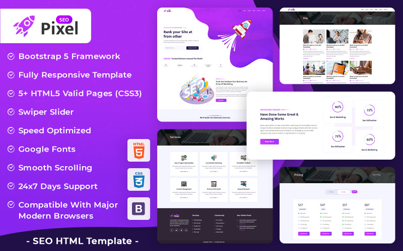 Meta - SEO 响应式 HTML 模板