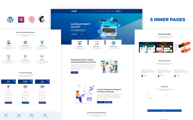 Simpleit — тема WordPress для ИТ-решений и бизнес-услуг