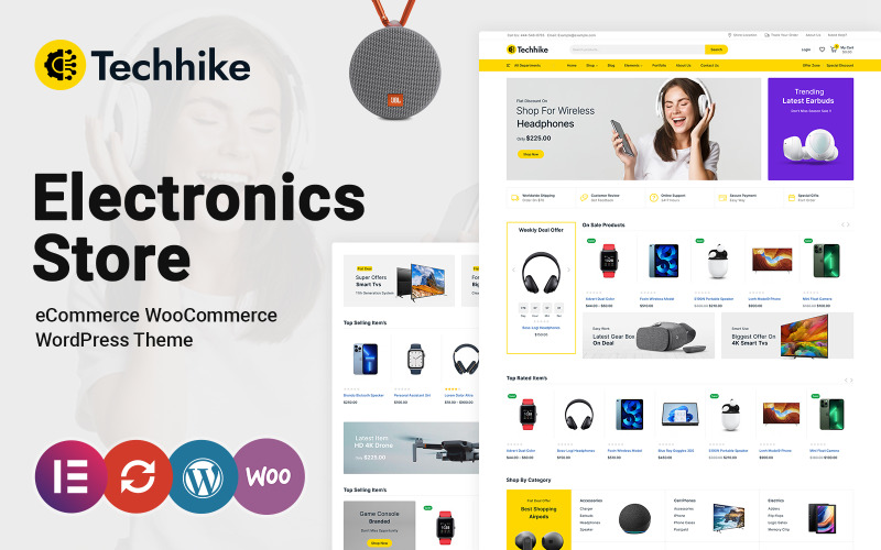 Techhike - тема WooCommerce для багатоцільового магазину електроніки