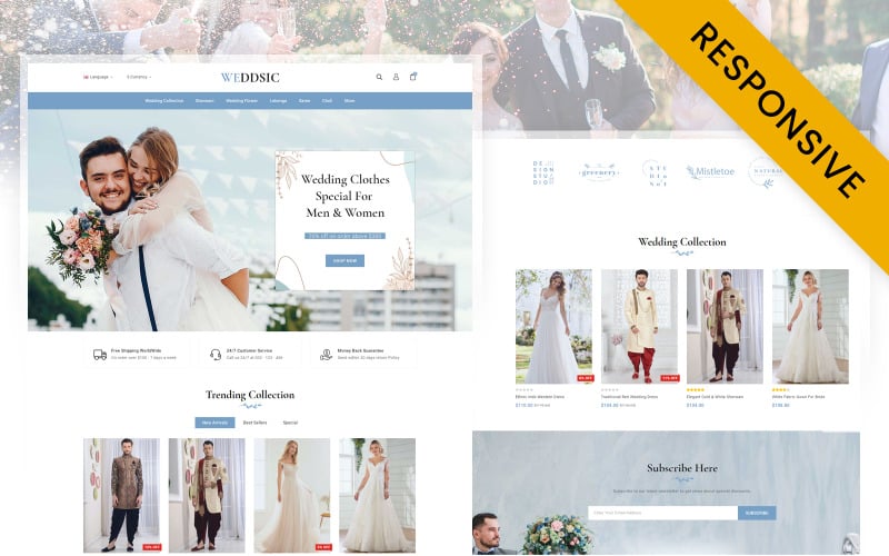 Weddisc - Bröllopsklänningsbutik Opencart Responsive Theme