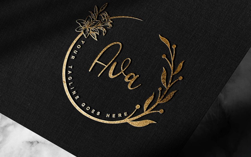 Assinatura Manuscrita ou Fotografia Moderna Ava Logo Design-Identidade da Marca