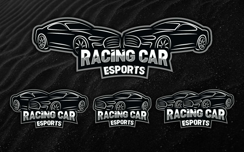 Auto da corsa Esports mascotte Logo Design-identità del marchio